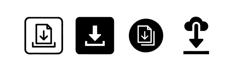 A collection of download vector icons for app and web design