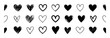 © Pretty-Stock - Collection of Hand-Drawn Black Hearts on a White Background