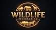 © Nazmeen Shafique - Wildlife Celebration Gold Emblem Design Featuring African Animals  Perfect for Conservation Projects Logos and Branding