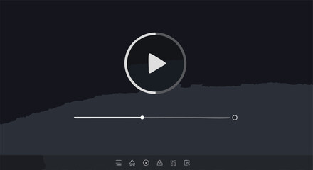 Watch streaming content now with modern player interface in dark mode for digital media