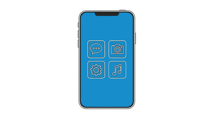 Modern Smartphone Interface Design with Essential App Icons