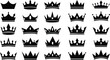 © Ahmad - Collection of elegant black crown icons symbolizing royalty, leadership, and achievement