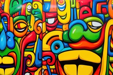 Canvas Print - cat backgrounds graffiti painting.
