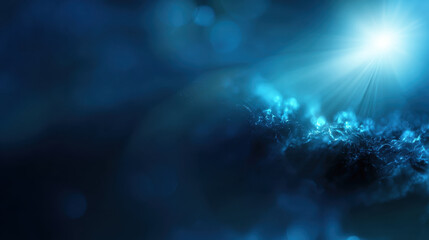 Wall Mural - Serene underwater scene featuring soft blue hues and gentle light rays illuminating depths. tranquil atmosphere evokes sense of calm and wonder, perfect for backgrounds or artistic projects