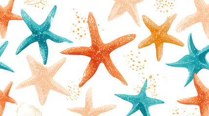 seamless pattern with starfish
