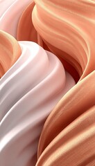 Wall Mural - elegant abstract design featuring smooth gradient waves in peach and pink blend colors, modern art