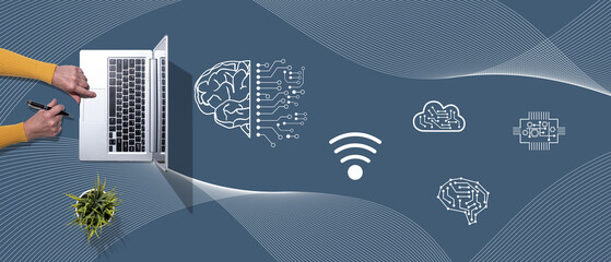 Wall Mural - Concept of digital disruption