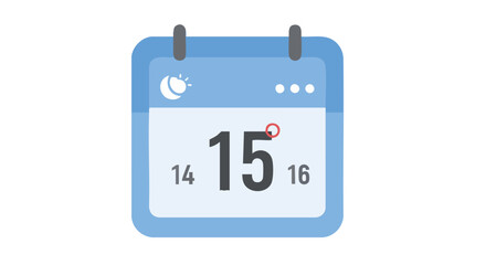 Stylized Calendar Icon Depicting the Fifteenth Day, Emphasizing Scheduling and Time Management with Modern Design Visual 72 characters