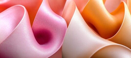 Wall Mural - whimsical swirling peach and pink taffy-like forms in a modern aesthetic with flowing lines
