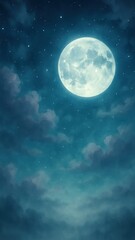 Wall Mural - moonlit sky with stars