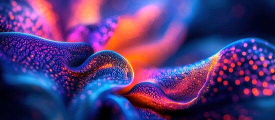 Wall Mural - Abstract Wavy Surface with Vibrant Glowing Dots