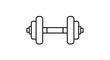 © Muhammad - A simple line drawing of a dumbbell with plates on each side and a connecting bar on a white background ai generated