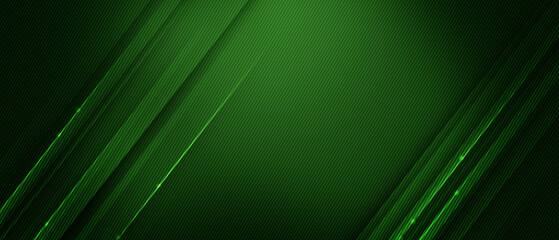 Canvas Print - digital image of light rays, stripes lines with green light