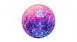 © Bella - Sparkling disco ball on white background reflecting vibrant colors for design