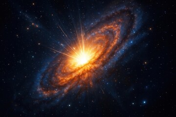 Wall Mural - stunning galaxy with radiant center.