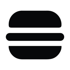 Burger Silhouette Logo for Use in Digital and Print Media