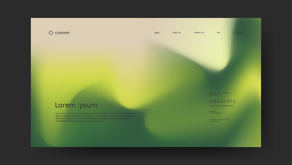 Abstract fluid gradient design of landing page. retro concept website design