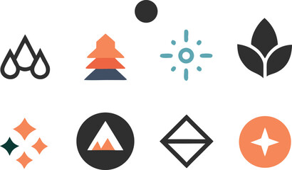 Minimalist vector logo elements bundle clean scalable icons for branding and design projects vector
