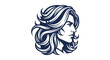 © masiku - Elegant line art portrait of a man with long flowing hair.
