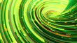 © Bolbik - Vibrant green and yellow abstract swirl with glowing lines and scattered light particles, creating a dynamic, energetic digital pattern