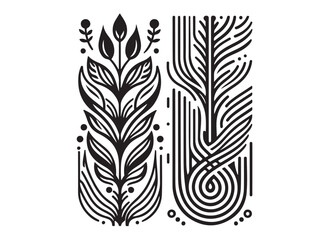 lines pattern logo silhouette vector, Abstract art geometric silhouette vector, Vector geometric seamless pattern simple shape, Simple logo pattern structure logo silhouette vector on white background