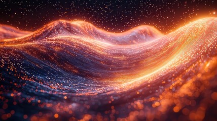 Wall Mural - vibrant abstract waves of light and color, creating mesmerizing flow of energ, perfect for technolog