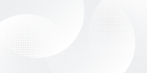 Wall Mural - White geometric abstract background overlap layer on bright space with lines effect decoration. Modern graphic design element circles