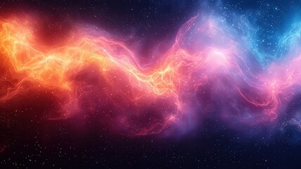 Wall Mural - vibrant cosmic nebula with swirling orange and blue ues, creating a mesmerizin celestial scene perfe