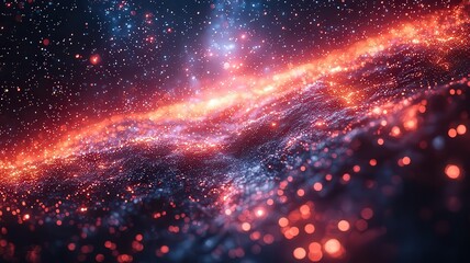 Wall Mural - vibrant cosmic landscape showcasing swirling galaxie and luminous stars, perfet for science, technol