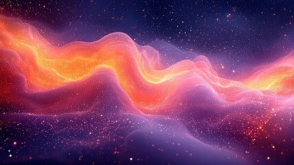 Wall Mural - vibrant cosmic nebula with swirling orange and purpl hues, evoking a sense of onder and exploration 