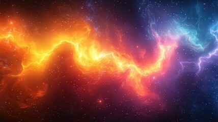 Wall Mural - vibrant cosmic nebula with swirling orange and blue ues, creating a mesmerizin celestial backdrop fo