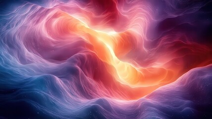 Wall Mural - vibrant cosmic nebula with swirling colors of pink, urple, and orange, evokinga sense of wonder and 