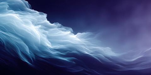 Wall Mural - Blurred background in blue-purple tones with white wavy lines that resemble smog.