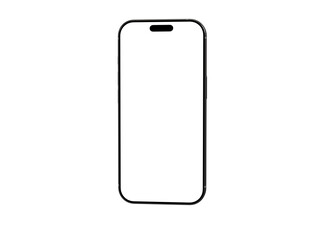 High-quality image of a modern smartphone with a blank screen, perfect for app presentations or website mockups.  Clean and simple design.