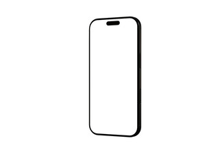 High-quality image of a black smartphone with a blank screen, perfect for app presentations or website mockups.  Clean and modern design.