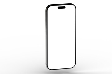 High-quality image of a modern smartphone with a blank screen, perfect for app presentations or website mockups. Isolated on white background.