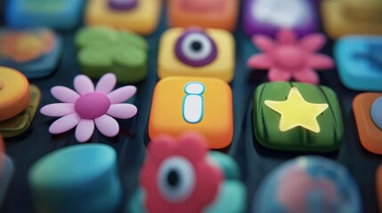 Vibrant 3D illustration of digital design components, suitable for presentation, branding, or online course