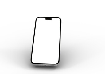 High-quality image of a modern smartphone with a blank screen, perfect for app presentations or website mockups.