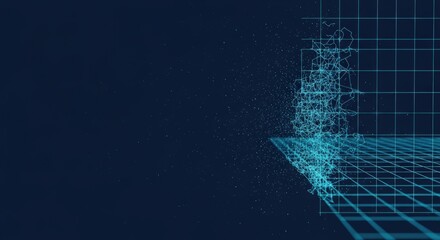 Seamless Digital Glitch Grid Network Breakdown Background