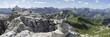 © Walter G. Allgöwer/imageBROKER - Mountain panorama from the Koblat-Höhenweg on the Nebelhorn, behind left the Hochvogel, 2592m, in the centre the Schneck, 2268m, and on the right the Höfats, 2258m, Allgäu Alps, Allgäu, Bavaria, Germany