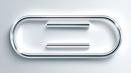 Polished chrome pill shape with two internal bars on white