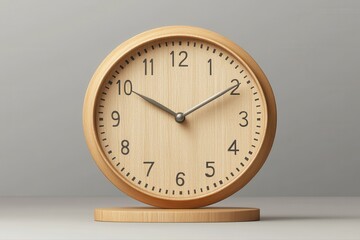 Wooden Clock Timepiece Analog Display Home Decor Accurate Timer Vintage on transparent background