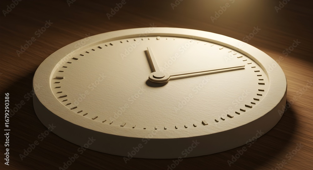 Minimalist Clock Face, A simple, black clock face with no numbers, only ...