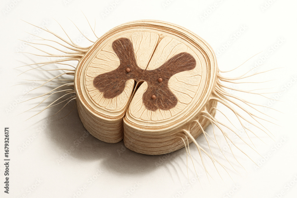 Spinal Cord Cross Section - Medical Illustration, Anatomy, Neurology ...