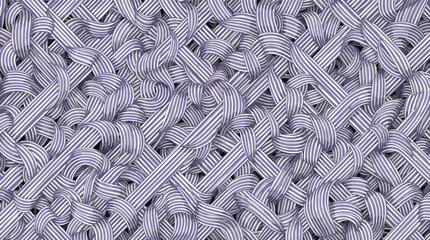 Intricate Weave of Blue and White Striped Ribbons vector illustration.