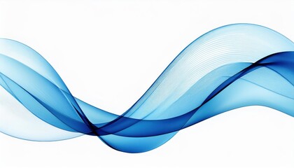 Wall Mural - flowing blue wave lines with translucent gradient curves on white background for elegant digital des