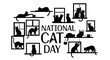 © md arif babu - Vector art of national cat day with cats in windows and on shelves