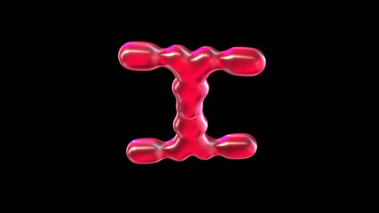 Wall Mural - seamless animation of glowing red shapes