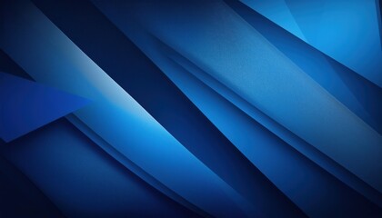 Wall Mural - deep cobalt blue abstract geometric background with layered glasslike shapes and sharp diagonal ligh