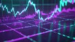 © shehlla ramzan - Glowing stock market chart on a grid, depicting financial data analysis and investment trends in a modern, futuristic style